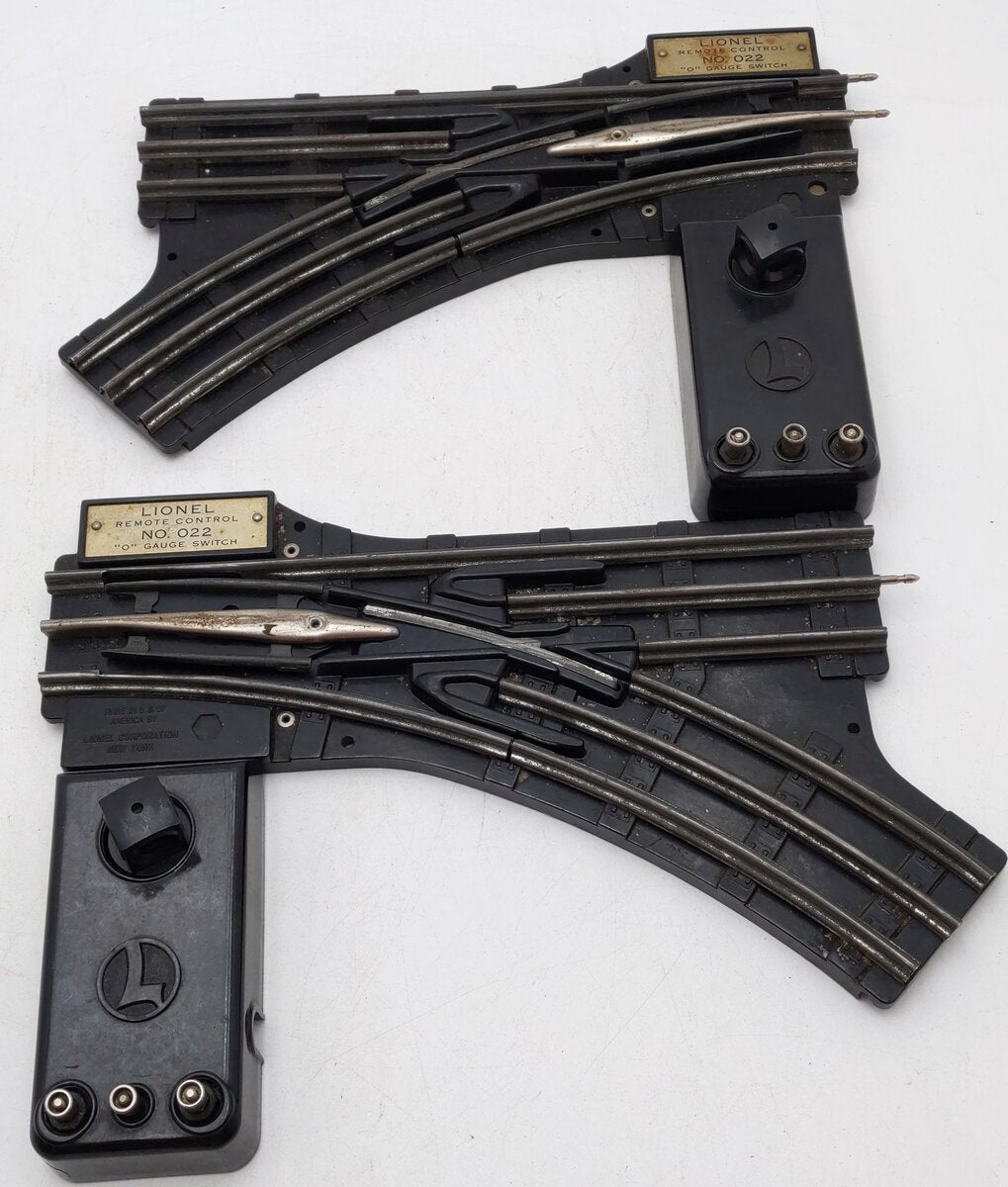 Lionel O22 Vintage O Left-Hand & Right-Hand Electric Remote Switches
