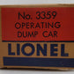 Lionel 3359 Vintage O Operating Twin Bin Dump Car VG/Box