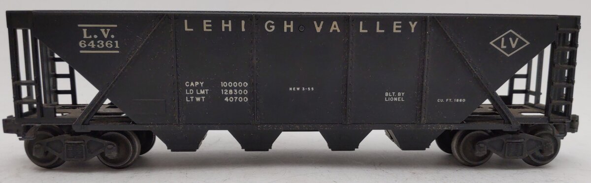 Lionel 6436 Vintage O Lehigh Valley Black 4-Bay Hopper VG/Box