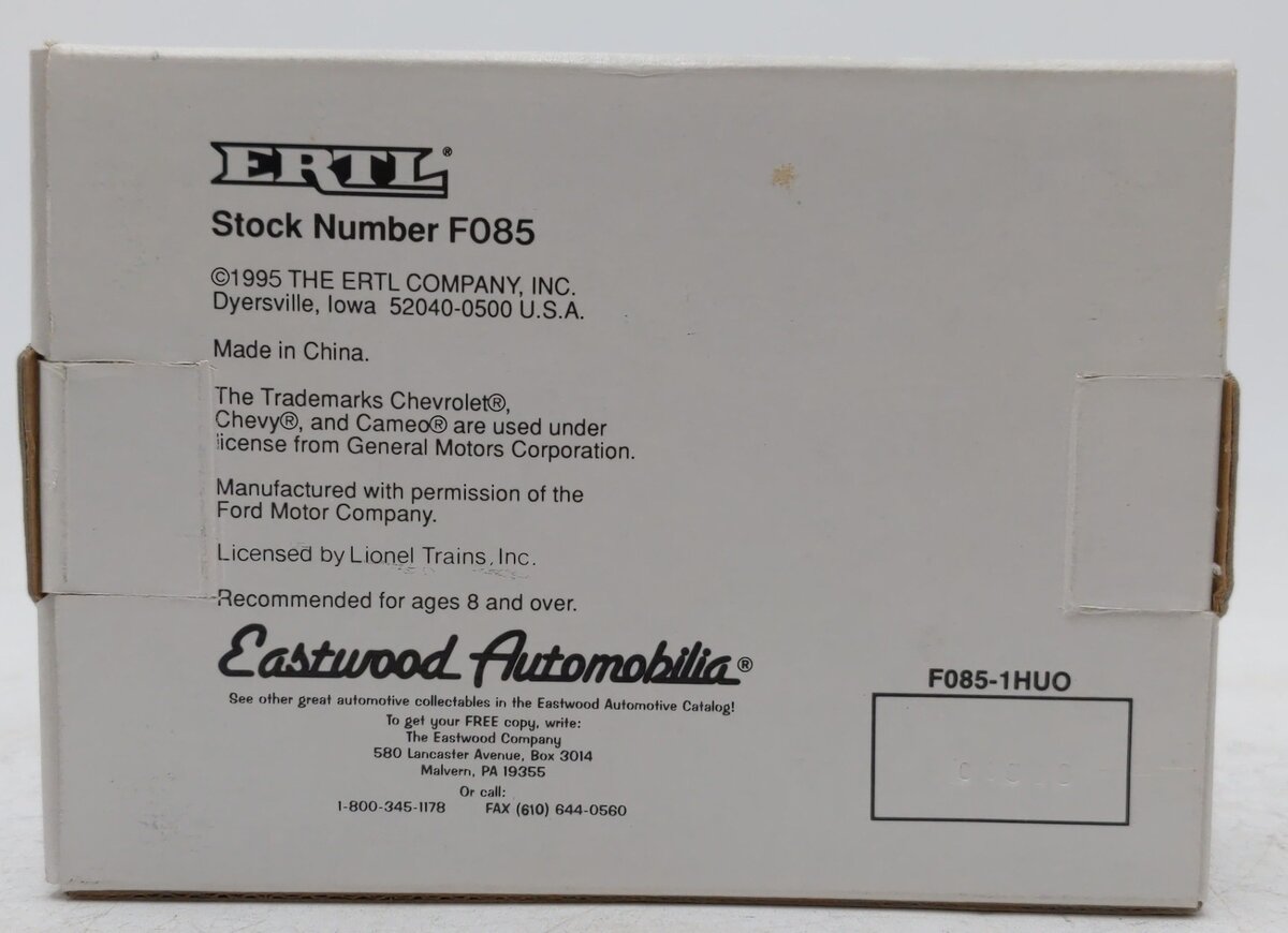 Ertl F085 1:48 Eastwood Lionel Plant Maintenance Van & Fire Dept Car (Set of 2) EX/Box
