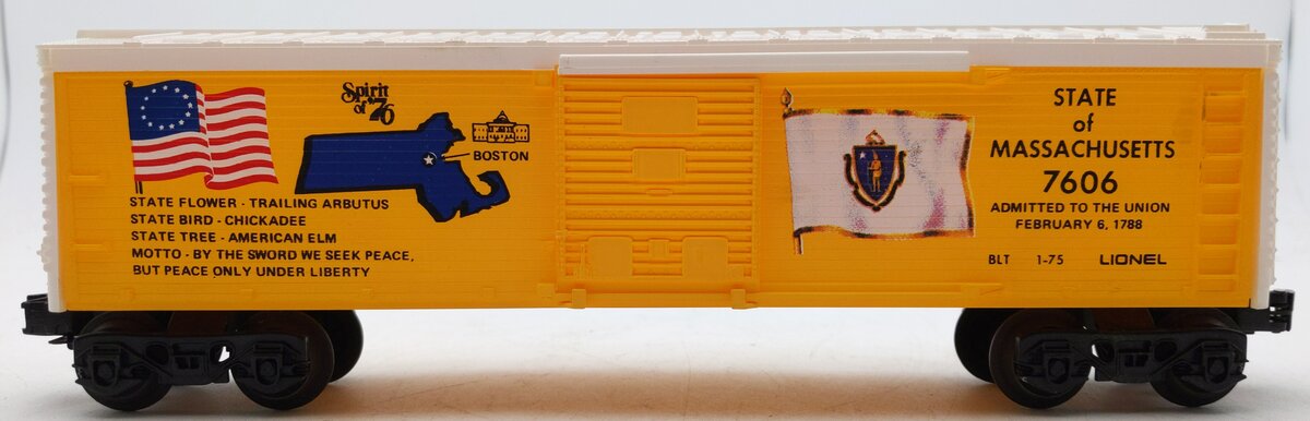 Lionel 6-7606 O Gauge State of Massachusetts Boxcar #7606 LN
