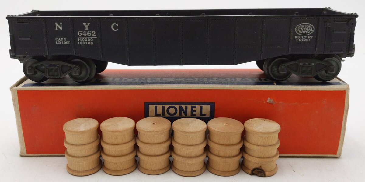 Lionel 6462 Vintage O New York Central Black Gondola EX/Box