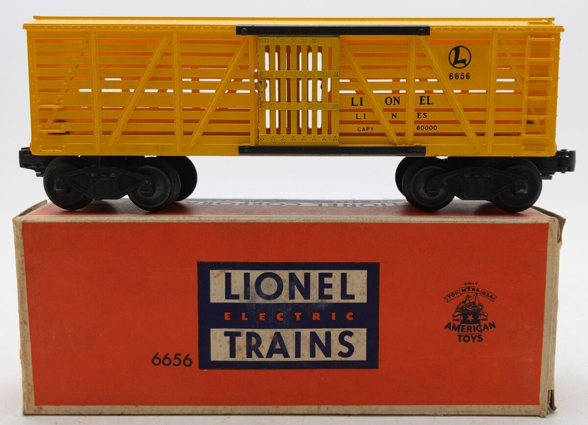 Lionel 6656 Vintage O Lionel Lines Yellow Stock Car #6656 EX/Box
