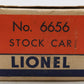 Lionel 6656 Vintage O Lionel Lines Yellow Stock Car #6656 EX/Box