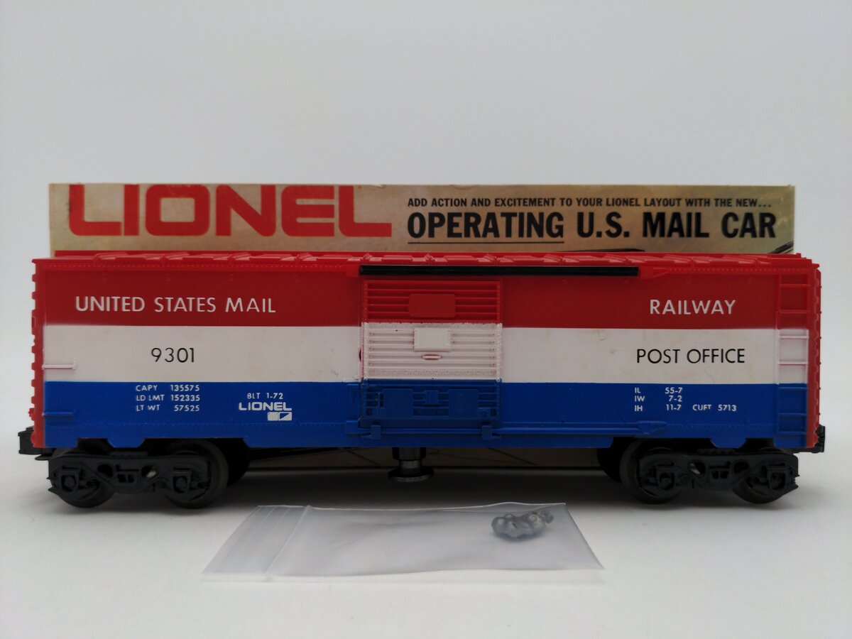 Lionel 6-9301 O Gauge US Mail Operating Boxcar #9301 VG/Box
