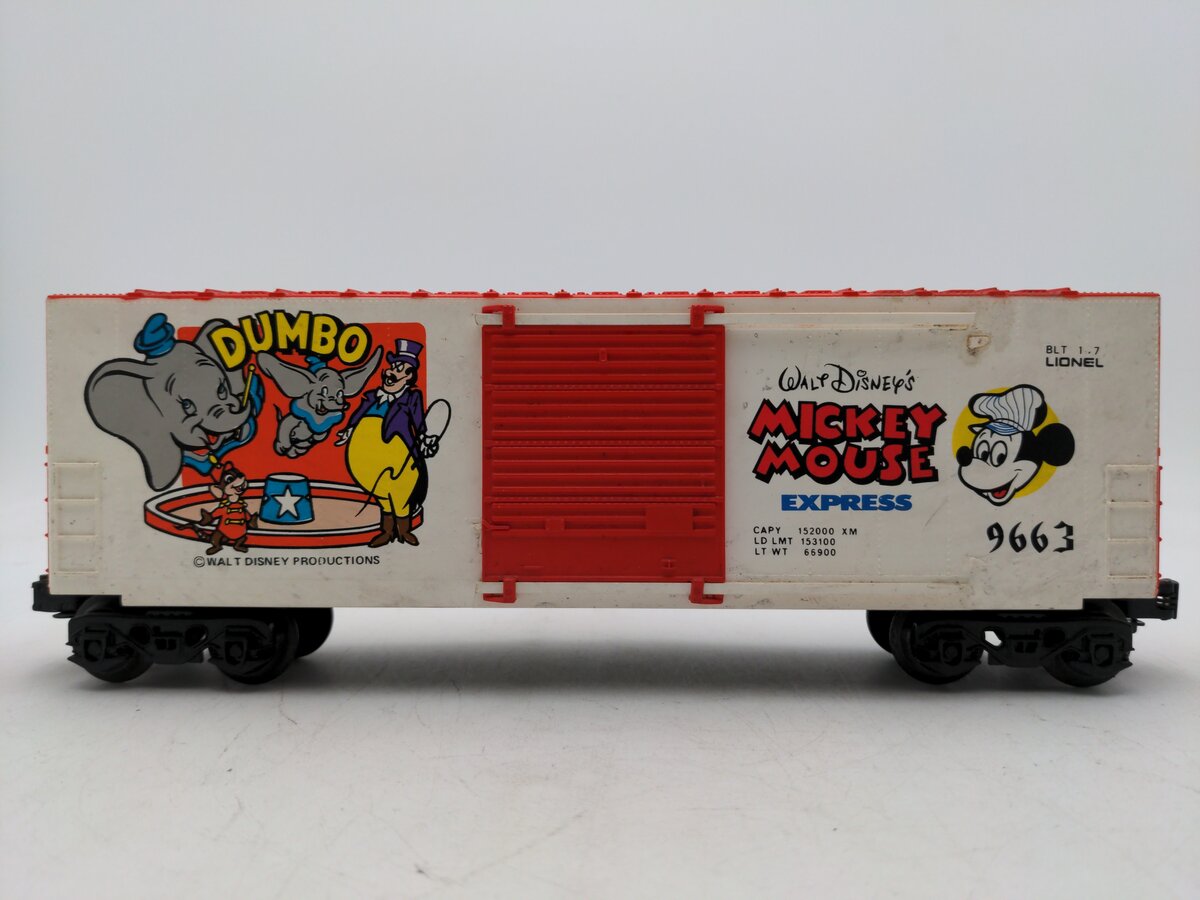 Lionel 6-9663 O Gauge Disney's Dumbo Hi Cube Boxcar EX/Box