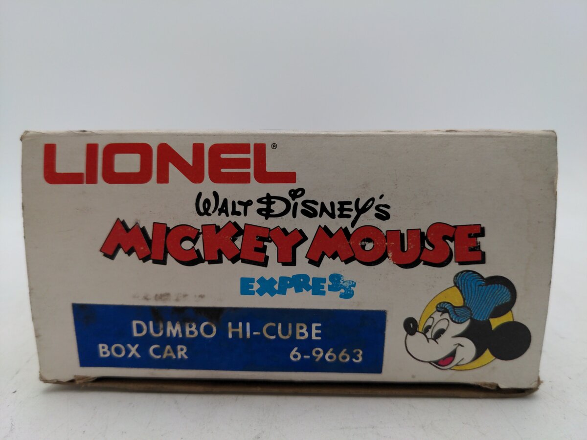 Lionel 6-9663 O Gauge Disney's Dumbo Hi Cube Boxcar EX/Box