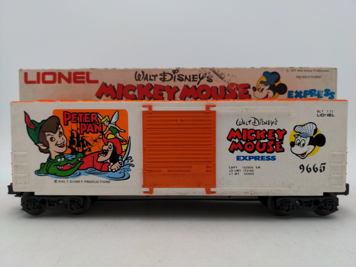 Lionel 6-9665 O Gauge Disney's Peter Pan Hi-Cube Boxcar VG/Box