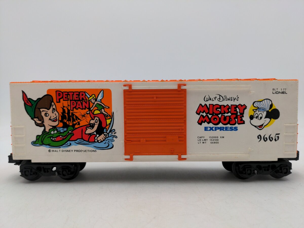 Lionel 6-9665 O Gauge Disney's Peter Pan Hi-Cube Boxcar VG/Box