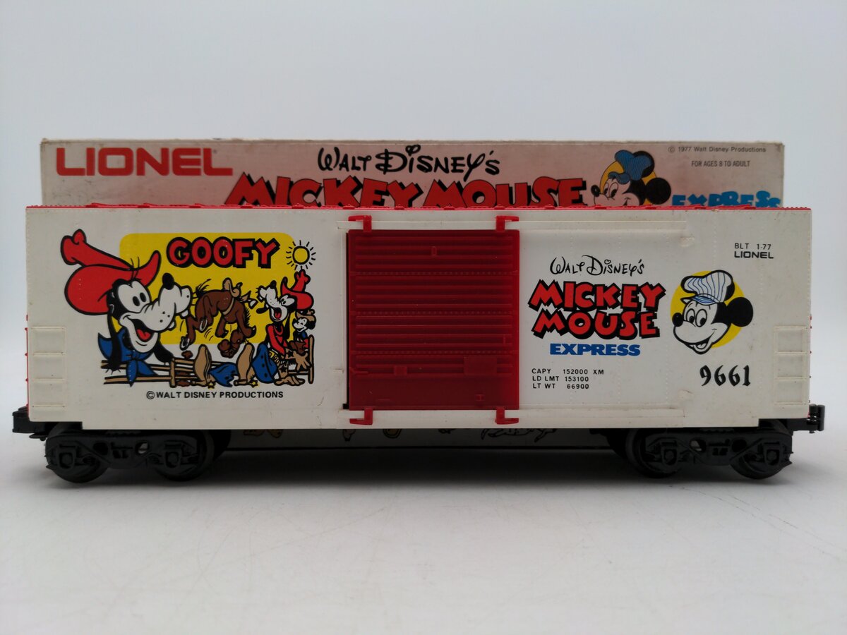 Lionel 6-9661 O Gauge Disney Goofy Hi-Cube Boxcar EX/Box