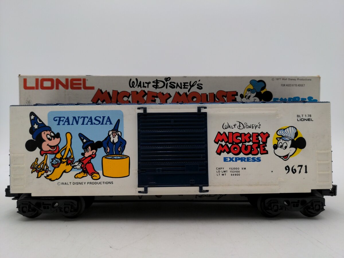 Lionel 6-9671 O Gauge Disney Fantasia Hi-Cube Boxcar #9671 VG/Box