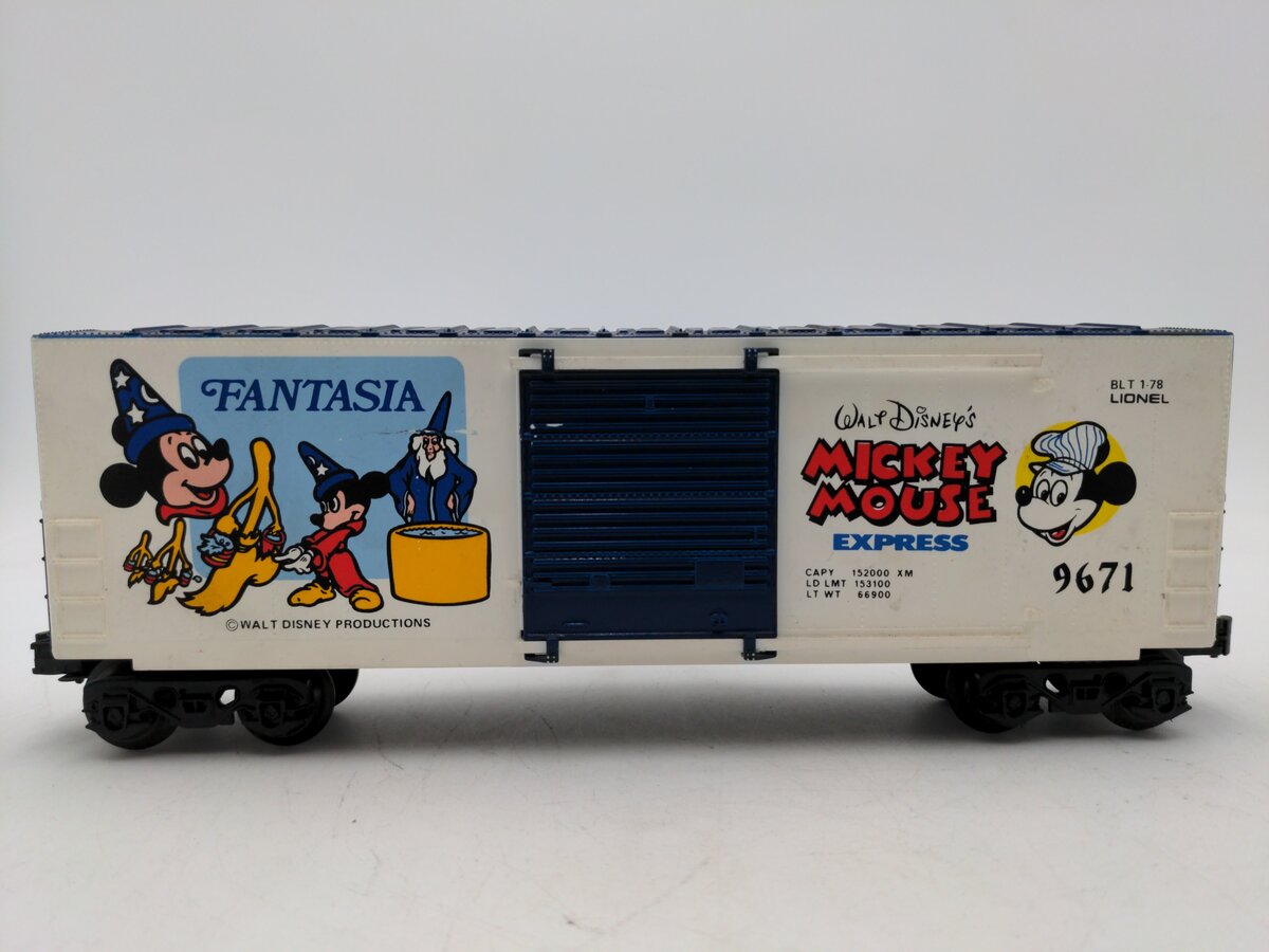 Lionel 6-9671 O Gauge Disney Fantasia Hi-Cube Boxcar #9671 VG/Box
