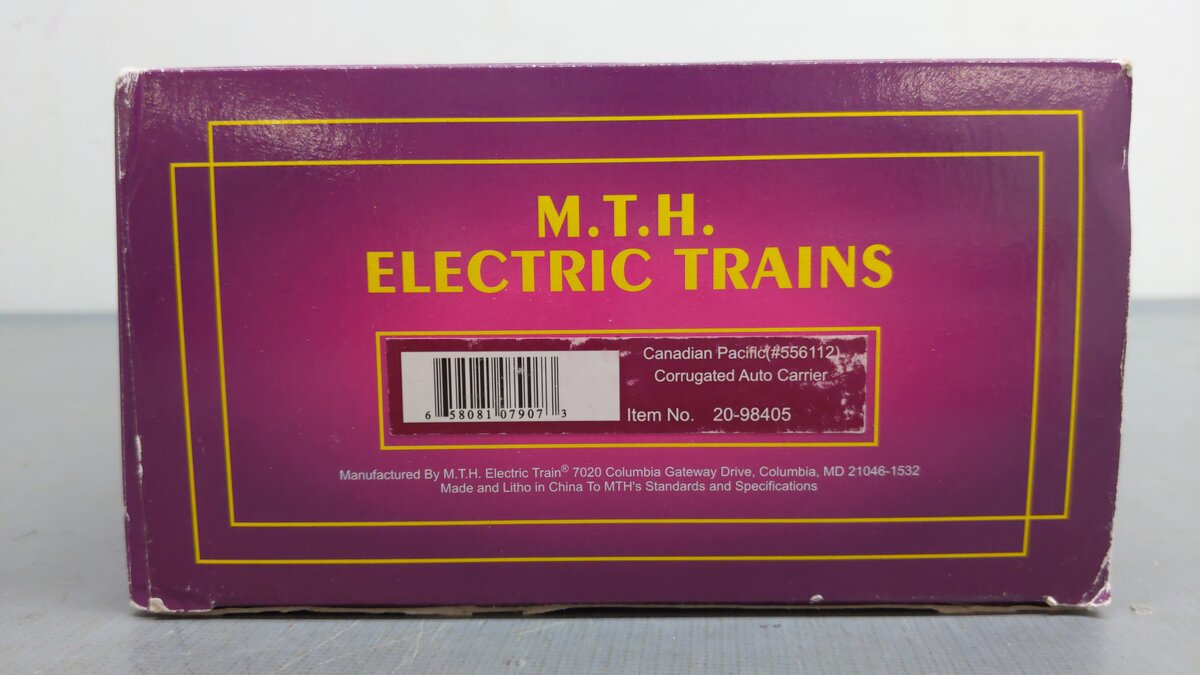 MTH 20-98405 O Gauge CP Rail Corrugated Auto Carrier #556112 EX/Box