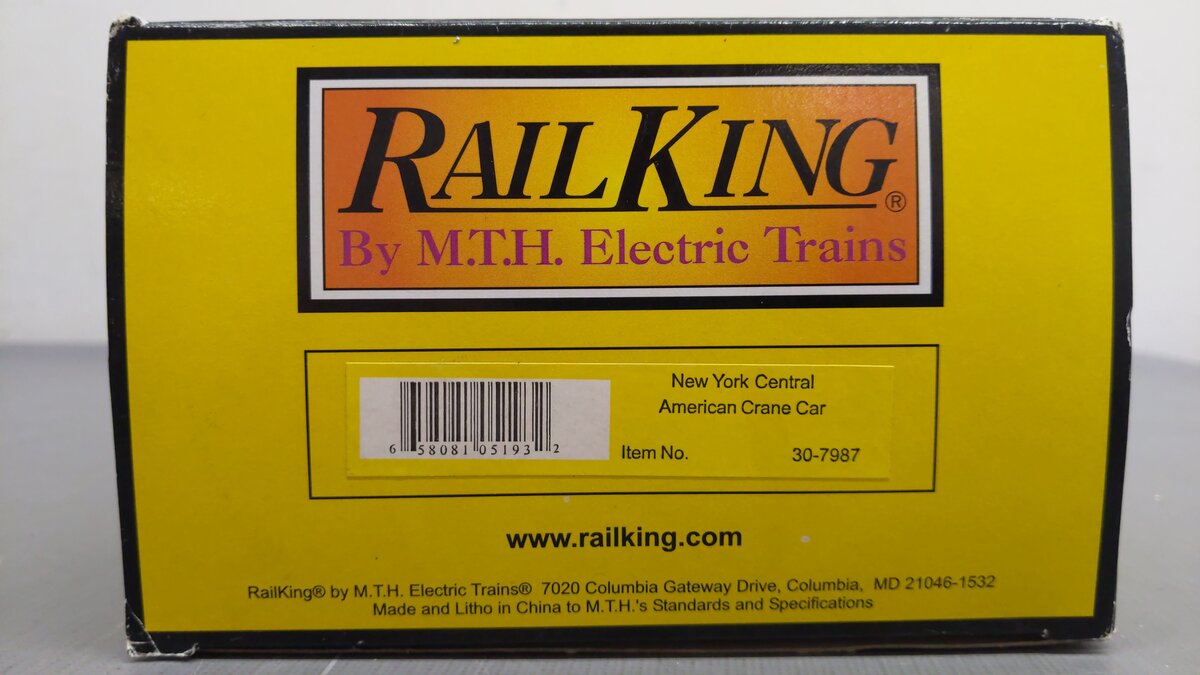 MTH 30-7987 New York Central American Crane Car EX/Box