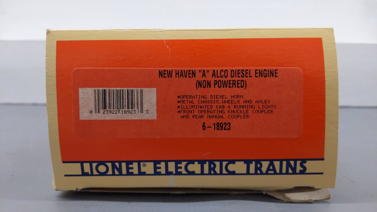 Lionel 6-18923 O New Haven Alco Dummy A Diesel Locomotive w/Horn #8923 EX/Box
