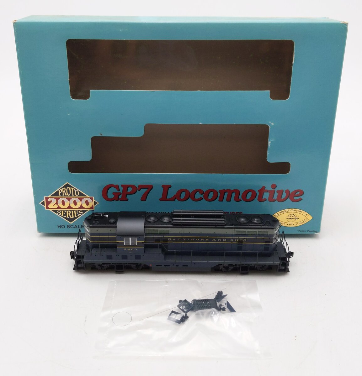 Proto 2000 23244 HO Scale Baltimore & Ohio EMD GP7 Diesel Locomotive #3400 EX/Box