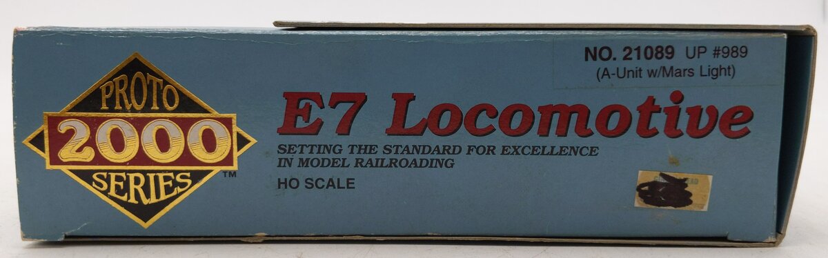 Proto 2000 21089 HO Scale Union Pacific E7 Diesel Locomotive W/ Mars Light  #989 EX/Box