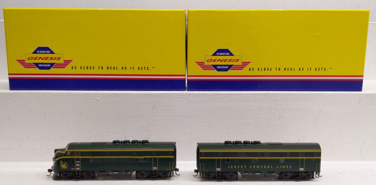 Athearn G2612 HO Scale Jersey Central Lines F-3A/F-3B Diesel Locomotive Set #58 EX/Box