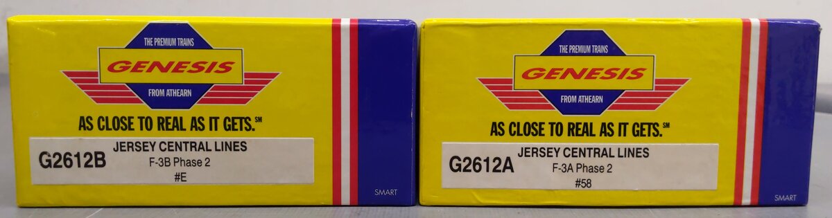 Athearn G2612 HO Scale Jersey Central Lines F-3A/F-3B Diesel Locomotive Set #58 EX/Box