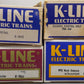 K-Line O Gauge Assorted Freight Cars: 5612, 5511, 7350, 7502 [4] VG/Box
