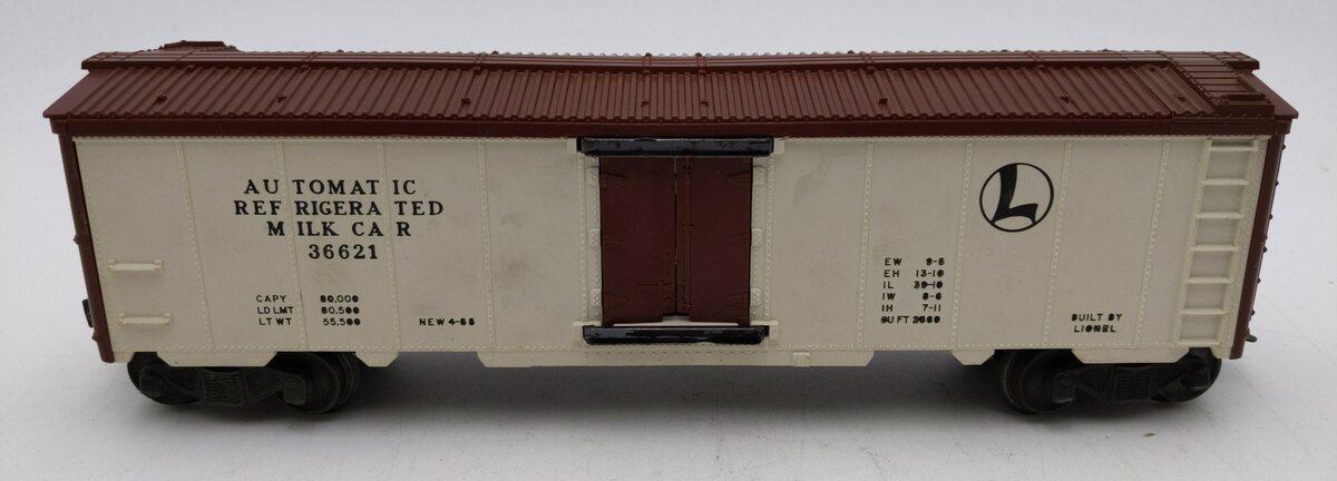 Lionel 3662 Vintage O Brown & White Large Operating Milk Car VG/Box