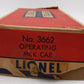 Lionel 3662 Vintage O Brown & White Large Operating Milk Car VG/Box