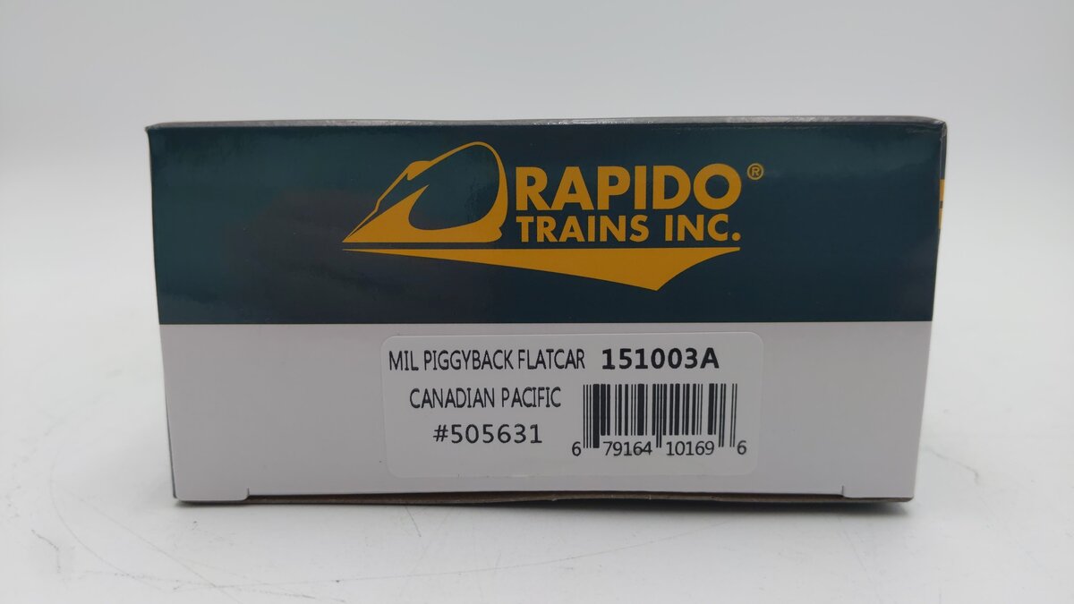Rapido Trains 151003A HO CP Rail Piggyback Flatcar #505631 LN/Box