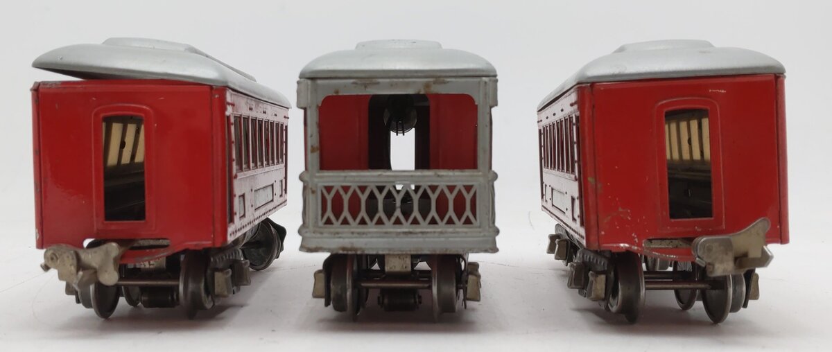 Lionel Vintage O Gauge Prewar Tinplate Passenger Cars #610,610,612 [3] VG