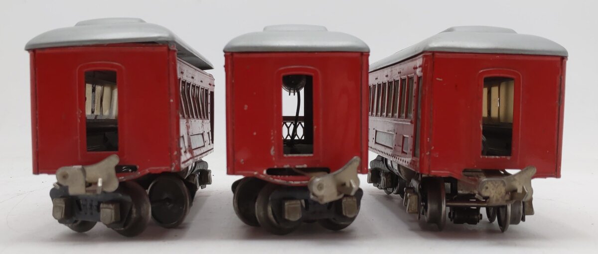 Lionel Vintage O Gauge Prewar Tinplate Passenger Cars #610,610,612 [3] VG