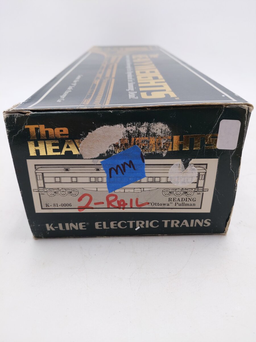 K-Line K81-0006 O Reading Ottowa 18" Heavyweight Pullman Car -2 Rail EX/Box