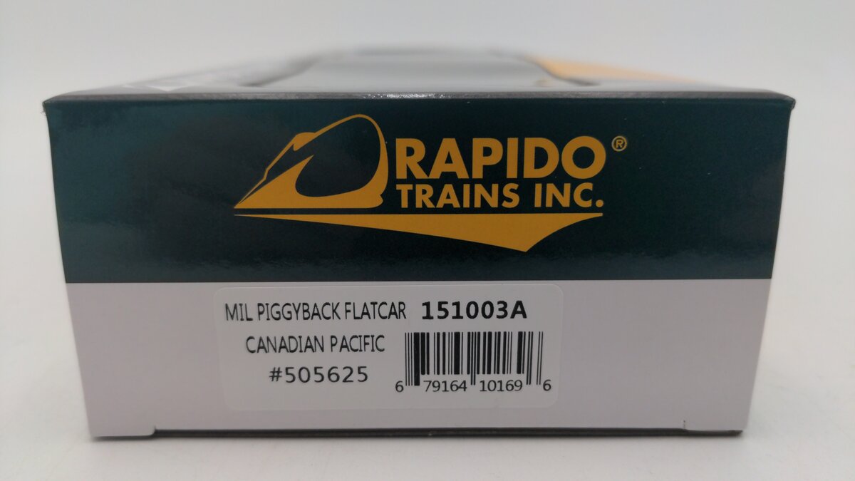 Rapido Trains 151003A HO CP Rail Piggyback Flatcar #505625 LN/Box
