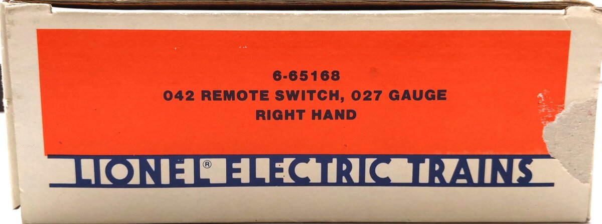 Lionel 6-65168 O27 42" Right Hand Remote Control Switch Turnout VG/Box