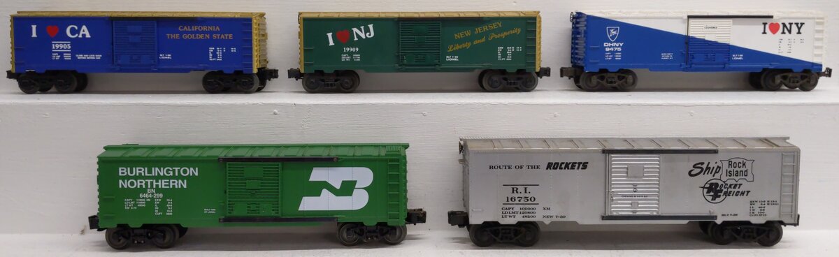 Lionel & Other O Scale Assorted Single-Door Boxcars (5)
