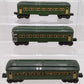 Lionel Vintage O Gauge Green Tinplate Passenger Cars #2441,2440,2440 [3] VG
