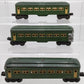 Lionel Vintage O Gauge Green Tinplate Passenger Cars #2441,2440,2440 [3] VG