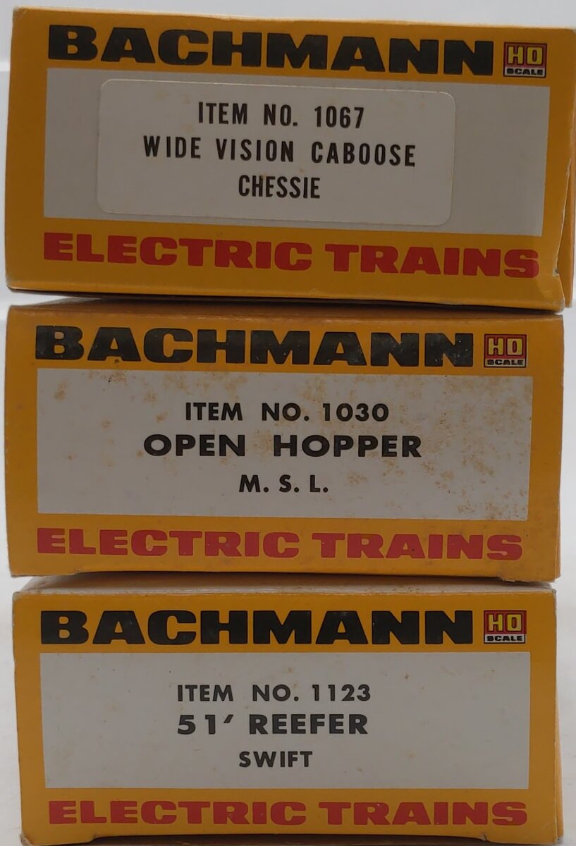 Bachmann Assorted HO Scale Freight Cars: 1067, 1030, 1123 [3] VG/Box