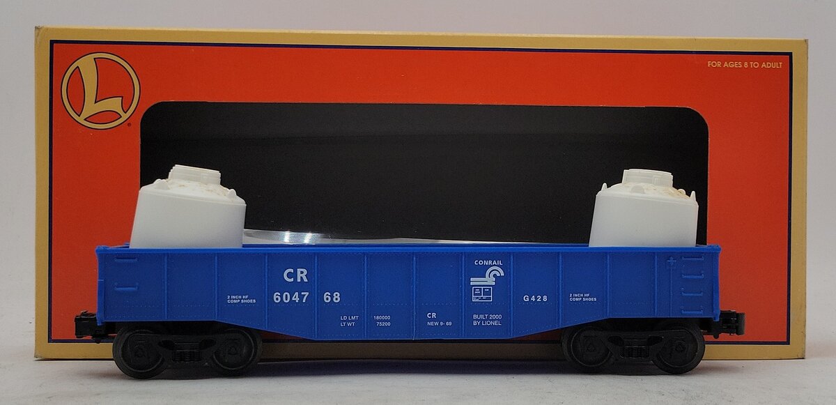 Lionel 6-36063 O Gauge Conrail Gondola with 2 Cannisters EX/Box