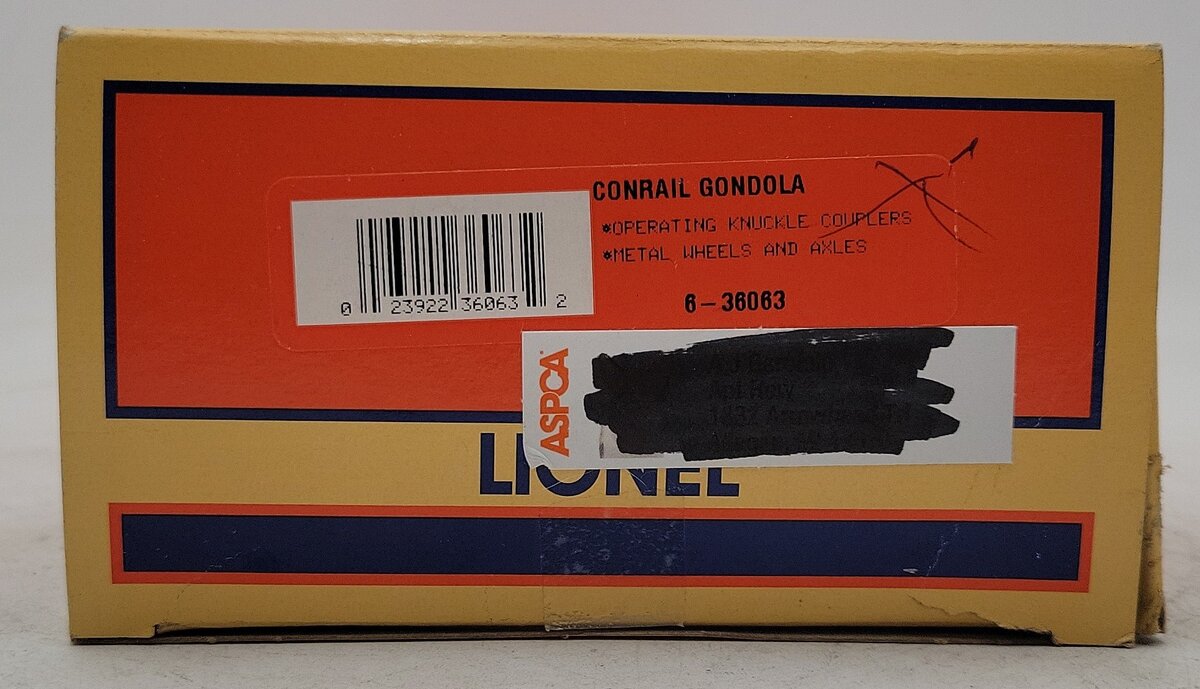Lionel 6-36063 O Gauge Conrail Gondola with 2 Cannisters EX/Box
