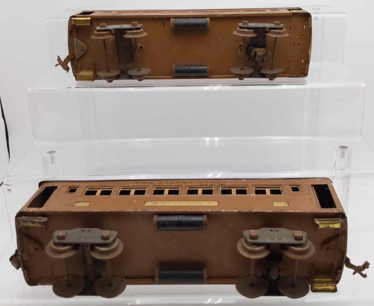 Lionel Vintage Standard Gauge Lionel Lines Tinplate Passenger Cars #309/#312 [2] VG