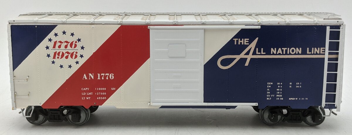 O Scale Brass All Nation Line Single Door Boxcar #1776 (2-Rail) VG