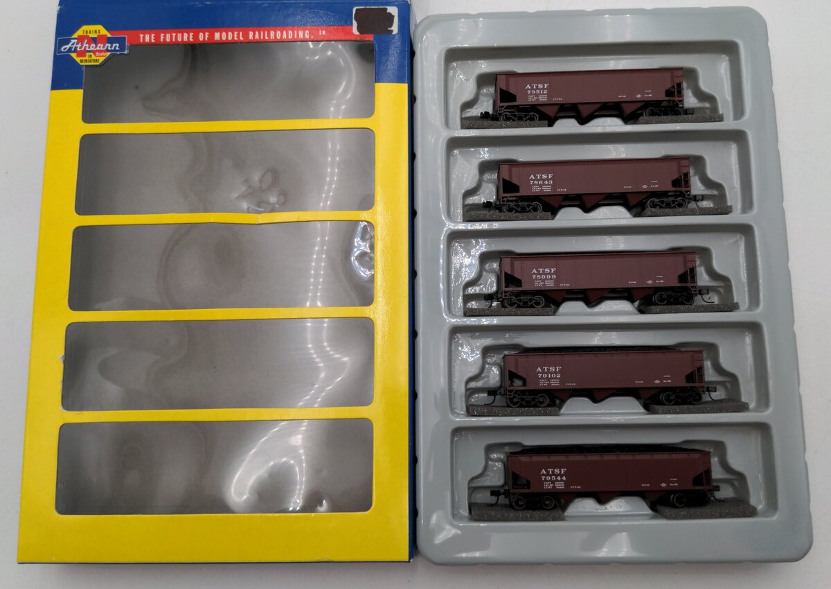 Athearn 11065 40' 3 Bay Hoppers Santa Fe 5 Pcs NIB