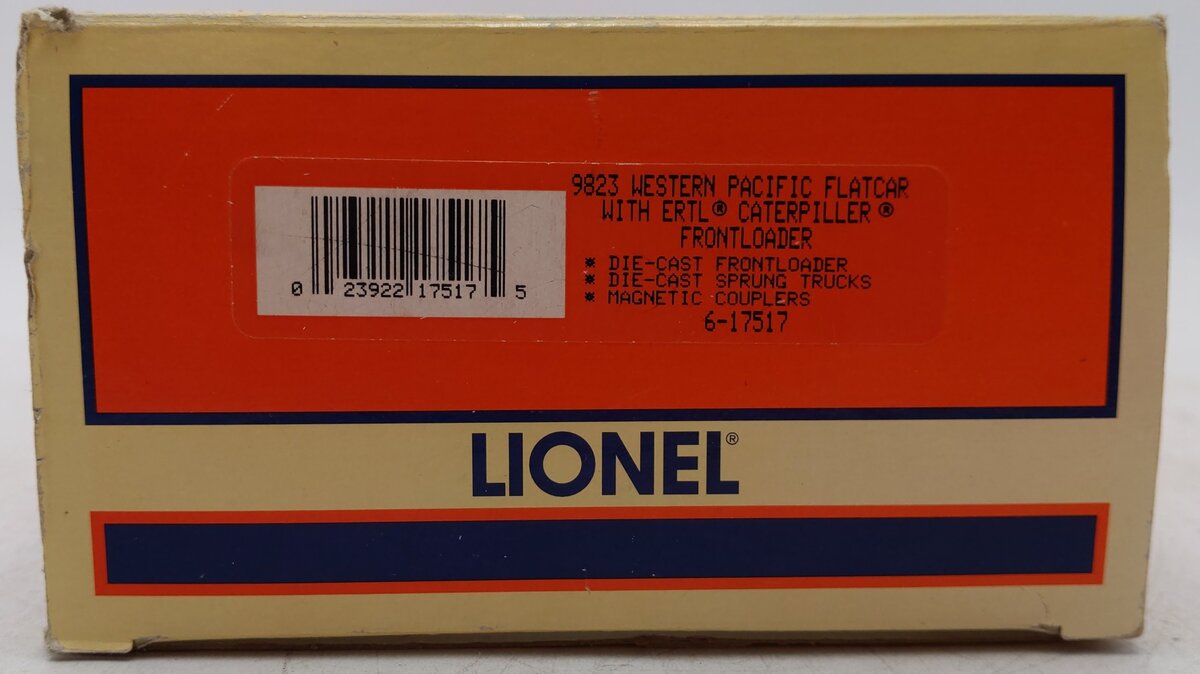 Lionel 6-17517 O Gauge Western Pacific Flatcar #9823 w/Ertl Caterpiller Loader EX/Box