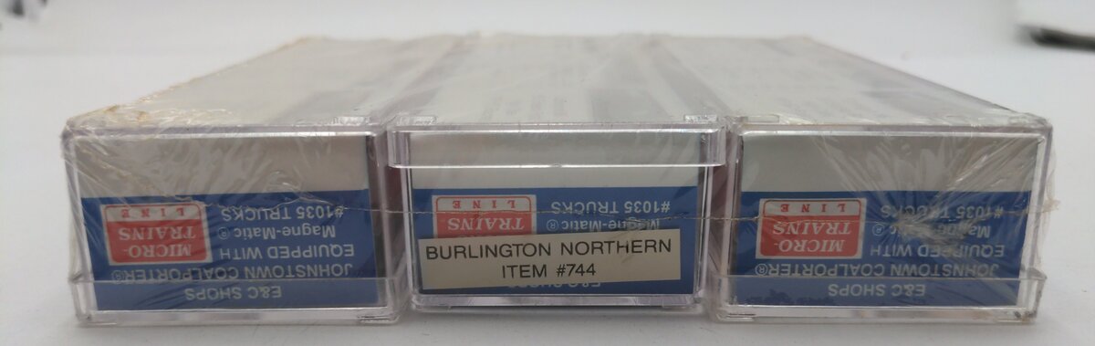 Micro-Trains 744 N Box Cars 3 Pack (Burlington Northern, Cwex, Wepx) NIB