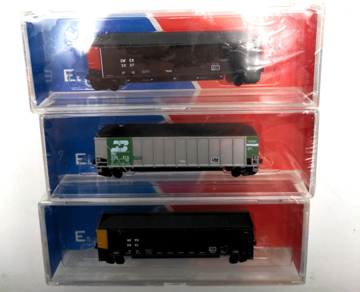 Micro-Trains 744 N Box Cars 3 Pack (Burlington Northern, Cwex, Wepx) NIB