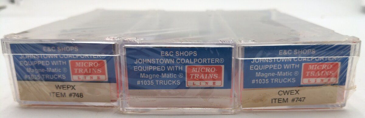 Micro-Trains 744 N Box Cars 3 Pack (Burlington Northern, Cwex, Wepx) NIB
