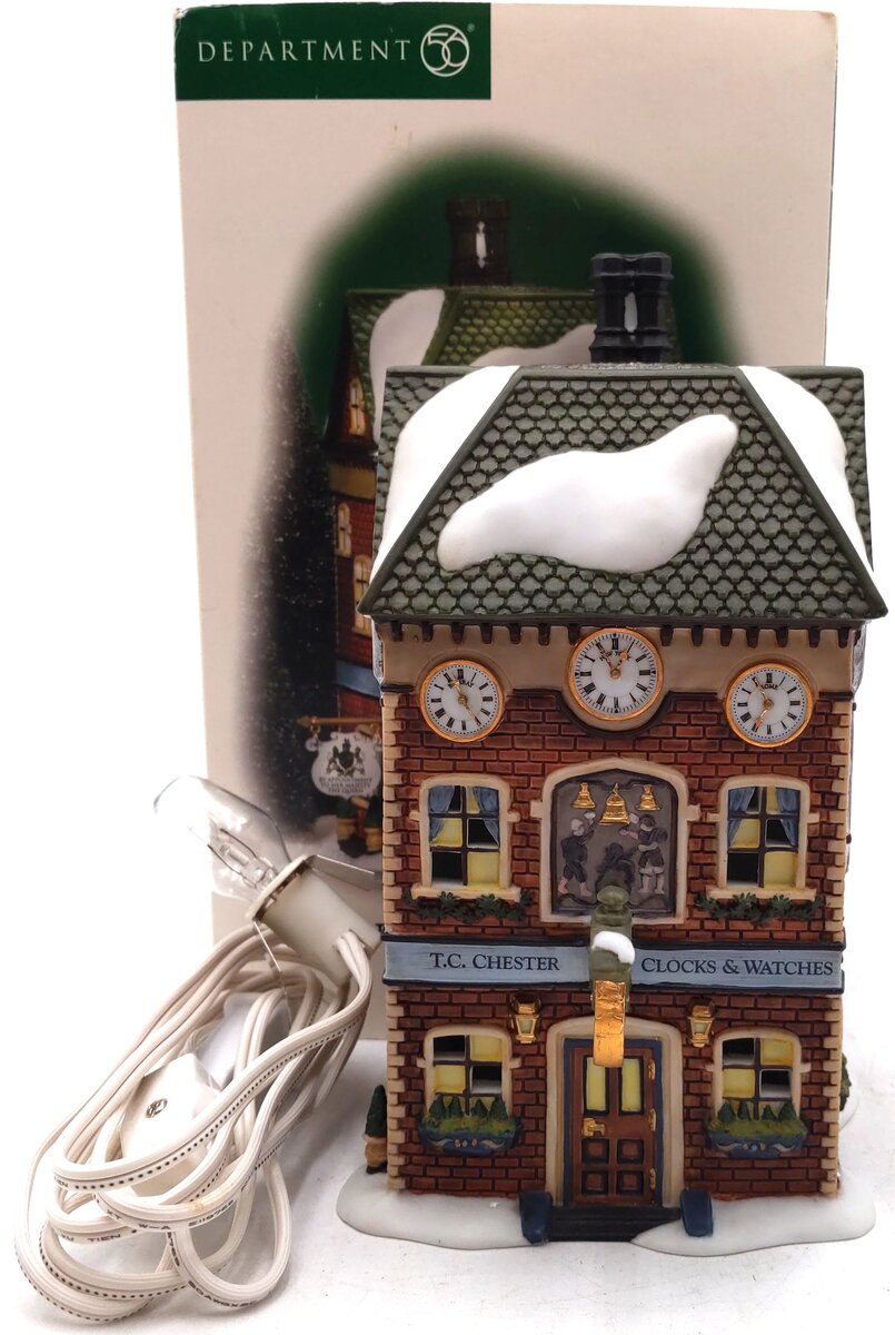 Dept 56 56.58726 Dickens Village T.C. Chester Clocks & Watches Lighted Building LN/Box