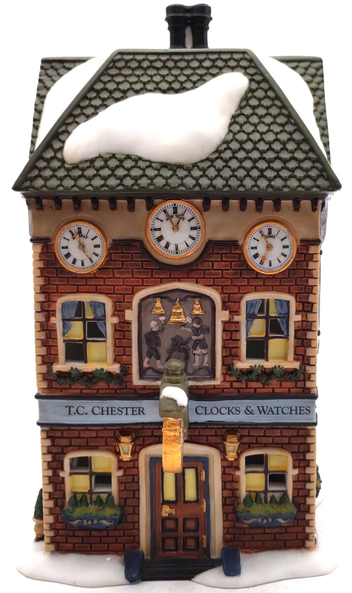 Dept 56 56.58726 Dickens Village T.C. Chester Clocks & Watches Lighted Building LN/Box