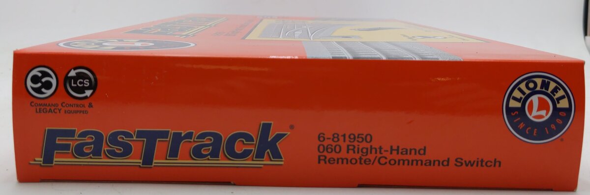 Lionel 6-81950 O O60 FasTrack Remote Right Hand Remote Command Switch Turnout VG/Box