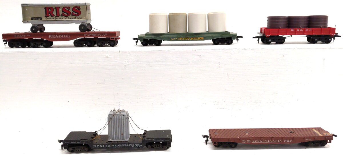 Assorted HO Scale Freight Cars: 9446, 2475, 475488, 503, W.&A.R.R [5] VG