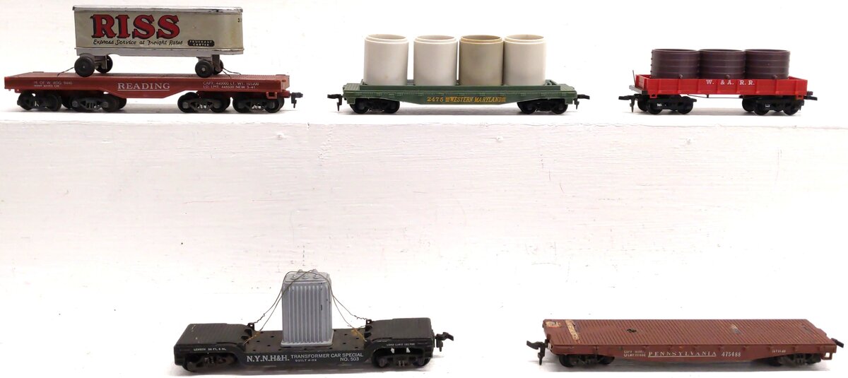 Assorted HO Scale Freight Cars: 9446, 2475, 475488, 503, W.&A.R.R [5] VG